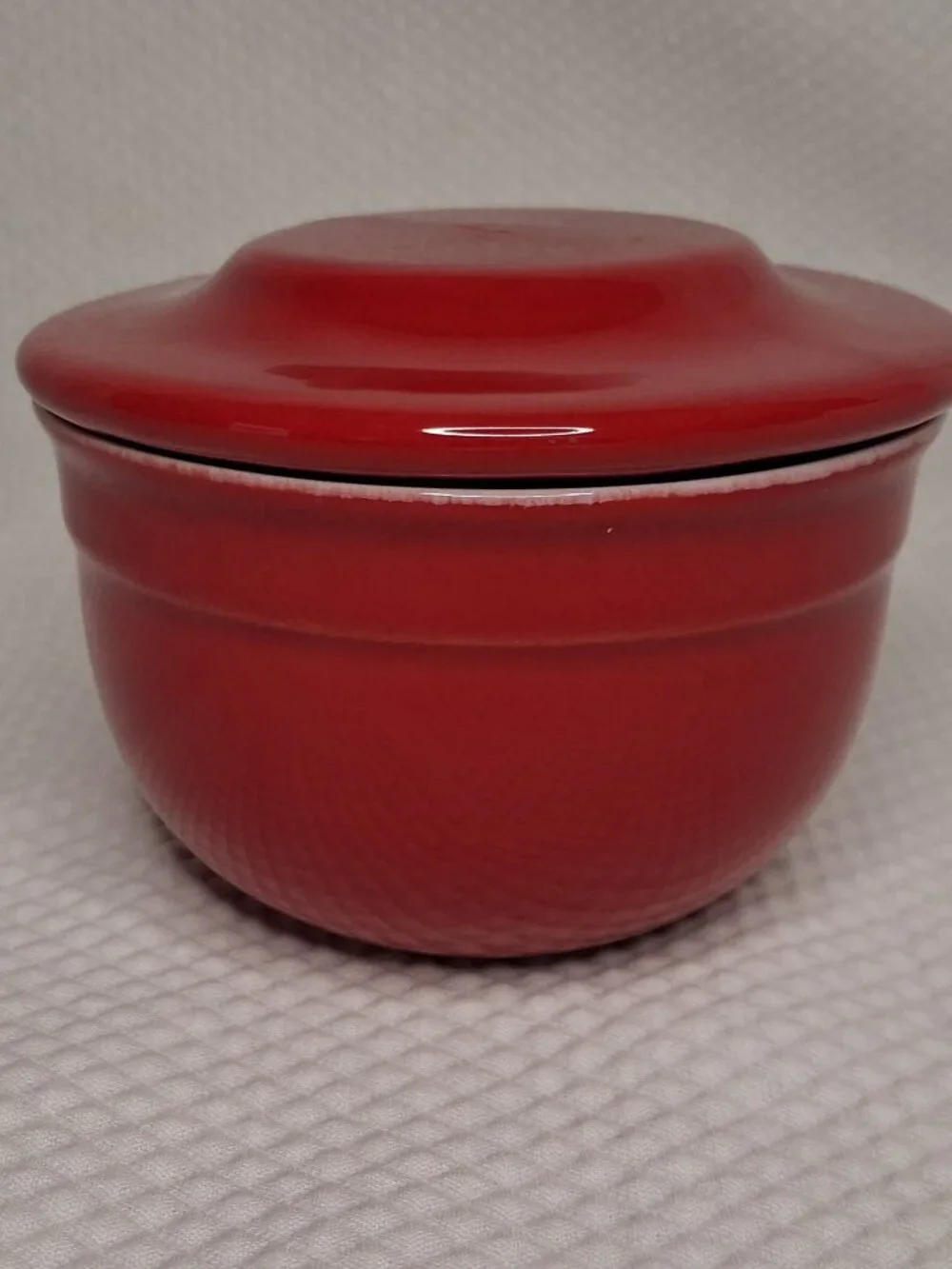 Contemporary Emile Henry French Pottery Flame Red Butter Bell #16.10